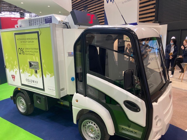 Electric vehicle equipped with a Coldway Technologies refrigerated container
